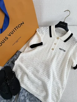 LV Shirts & Polos Cotton (White-Black) C15202606010178139