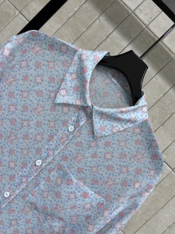 Alternative view of LV Shirts & Polos Polyester (Light blue-Pink) S-L B25202606010331109