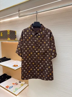 LV Shirts & Polos Silk (Brown-Yellow-White) XS-L B10202606130309109