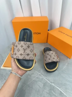 LV Slides & Slippers Canvas-Leather (Beige-Black-Brown) EU35-45 A6020260603219889