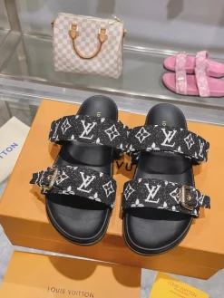 LV Slides & Slippers Canvas-Leather (Black-White-Beige-Pink-Blue) EU35-45 A5020260603212989