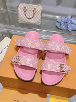 LV Slides & Slippers Canvas-Leather (Black-White-Beige-Pink-Blue) EU35-45 A5020260603213289