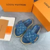 LV Slides & Slippers Canvas-Leather (Brown-Black-Blue-White) EU35-45 A6020260603219289