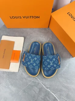 Alternative view of LV Slides & Slippers Canvas-Leather (Brown-Black-Blue-White) EU35-45 A6020260603219289