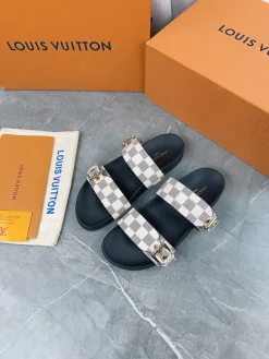 Alternative view of LV Slides & Slippers Canvas-Leather (Brown-Black-White-Grey) EU35-46 A8020260603214399