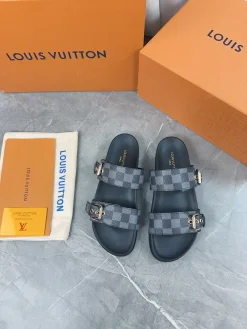 LV Slides & Slippers Canvas-Leather (Brown-Black-White-Grey) EU35-46 A8020260603214599