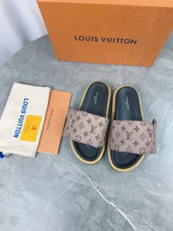 LV Slides & Slippers Canvas-Leather (Brown-Black-White-Pink) EU35-45 A6020260603219789