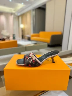 LV Slides & Slippers Canvas-Leather (Brown-Red-Beige) EU34-42 B90202606032235129