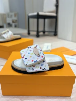 LV Slides & Slippers Canvas-Leather (White-Multi-Color-Black-Beige) EU35-45 B0020260603226999