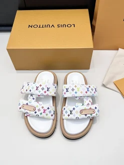 Alternative view of LV Slides & Slippers Canvas-Leather (White-Multi-Color) EU35-45 B60202606032139119