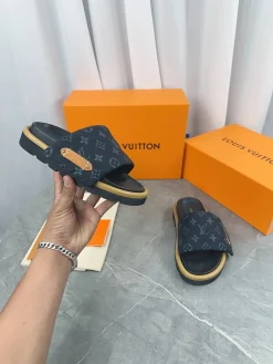 LV Slides & Slippers Canvas-Rubber (Black-Brown) EU35-45 A6020260603218489