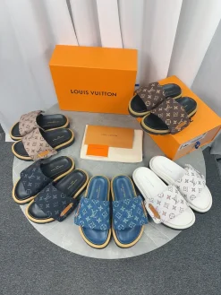 Alternative view of LV Slides & Slippers Canvas-Rubber (Black-Brown) EU35-45 A6020260603218489