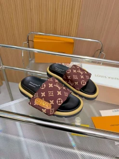 LV Slides & Slippers Canvas-Rubber (Brown-Black-Beige) EU35-46 A7020260603215989