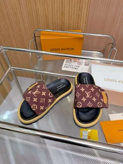 Alternative view of LV Slides & Slippers Canvas-Rubber (Brown-Black-Beige) EU35-46 A7020260603215989