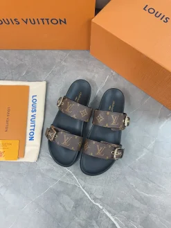 LV Slides & Slippers Canvas-Rubber (Brown-Black) EU35-46 A8020260603214299