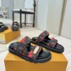 LV Slides & Slippers Canvas-Rubber (Brown-Black-Red) EU35-45 A9020260603230499