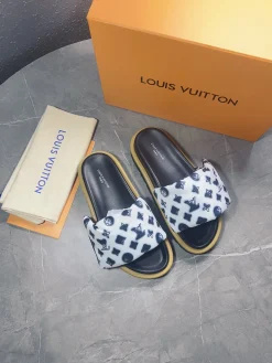 LV Slides & Slippers Canvas-Rubber (Brown-Black-White-Blue) EU35-45 A6020260603218089