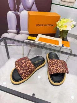 LV Slides & Slippers Canvas-Rubber (Brown-Red-White-Blue) EU35-46 A6020260603217389