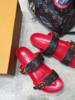Alternative view of LV Slides & Slippers Canvas-Rubber (Red-Brown-Gold) EU35-39 B40202606032276109