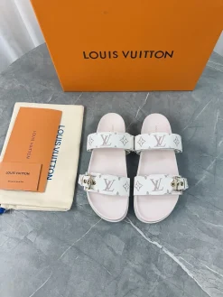 LV Slides & Slippers Canvas-Rubber (White-Pink-Gold) EU35-46 A8020260603214999