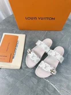 Alternative view of LV Slides & Slippers Canvas-Rubber (White-Pink-Gold) EU35-46 A8020260603214999
