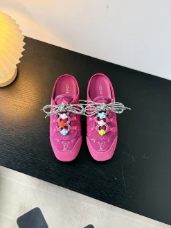 Alternative view of LV Slides & Slippers Canvas-Suede (Pink-White-Green-Orange-Blue) EU35-40 B60202606032165119