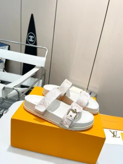 Alternative view of LV Slides & Slippers Canvas (White-Beige) EU35-41 B40202606032239109