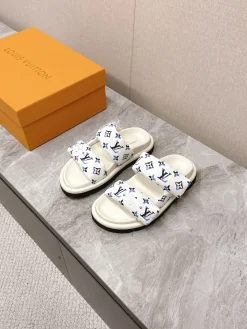 LV Slides & Slippers Canvas (White-Blue) EU35-45 A8020260603224099