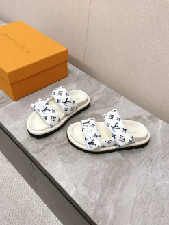 Alternative view of LV Slides & Slippers Canvas (White-Blue) EU35-45 A8020260603224099