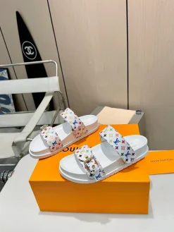 LV Slides & Slippers Canvas (White-Multi) EU35-41 B40202606032245109