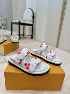 LV Slides & Slippers Canvas (White-Red-Black) EU35-45 A9020260603224799