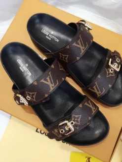 LV Slides & Slippers Coated Canvas-Leather (Brown-Black) EU35-39 B40202606032274109