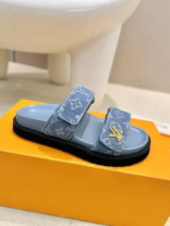 LV Slides & Slippers Denim (Blue-Black-Gold) EU35-42 A9020260603220999