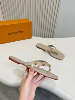 LV Slides & Slippers Leather (Beige-Gold-Red) EU35-43 A6020260603212789