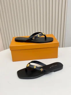 LV Slides & Slippers Leather (Black-Gold) EU35-43 A6020260603225689