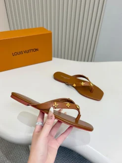 LV Slides & Slippers Leather (Brown-Red-Gold) EU35-43 A6020260603226289