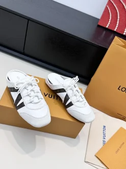 LV Slides & Slippers Leather-Canvas (White-Brown) EU35-41 C50202606032138149
