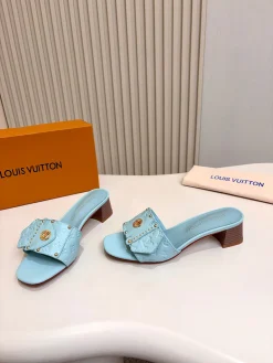 LV Slides & Slippers Leather (Light Blue-Brown) A6020260603226389
