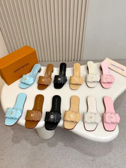 Alternative view of LV Slides & Slippers Leather (Light Blue-Brown) A6020260603226389