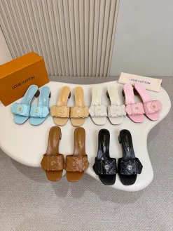 Alternative view of LV Slides & Slippers Leather (Pink-Brown) A6020260603217589