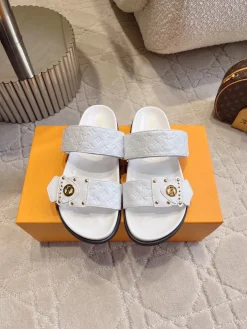 LV Slides & Slippers Leather (White-Gold-Black) EU35-39 B90202606032137129