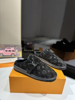 LV Slides & Slippers Suede-Shearling (Black-Grey) EU35-45 B80202606032291129