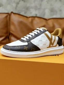 LV Sneakers & Trainers Coated Canvas-Leather (White-Brown-Gold) EU38-44 B10202606032319109