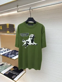 LV T-shirts & Vests Cotton (Green-Black-White) S-XL A7520260613071499