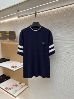 LV T-shirts & Vests Cotton (Navy-White) S-XL B00202606130468109
