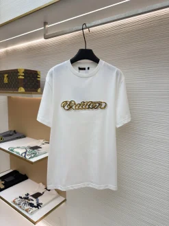 LV T-shirts & Vests Cotton (White-Gold) S-XL A2520260613042879