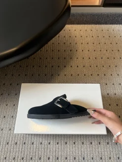 MAISON MARGIELA Slides & Slippers Suede (Black-Silver) EU35-41 B60202606032438119