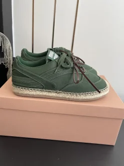 MIU MIU Boat Shoes & Espadrilles Canvas-Jute (Green-Brown) EU35-40 B80202606032447129