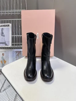 Alternative view of MIU MIU Boots & Booties Leather (Black-Brown) EU35-41 D50202606032453169