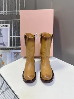 Alternative view of MIU MIU Boots & Booties Leather (Brown) EU35-41 D50202606032455169